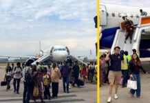 ගුවන් මගියෙකුගේ පවර් බෑන්ක් එකක් ගිනි ගැනීමෙන් හදිසි ඉවත් කිරීමක්